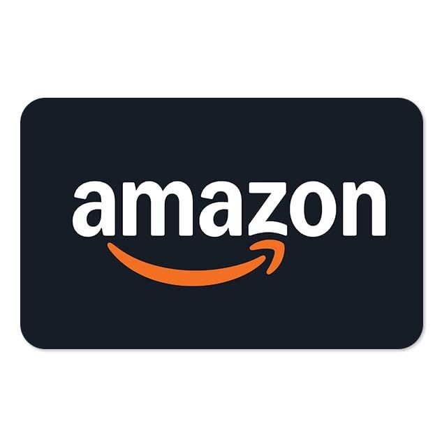 Amazon logo featuring white text with an orange arrow curved into a smile on a dark background.