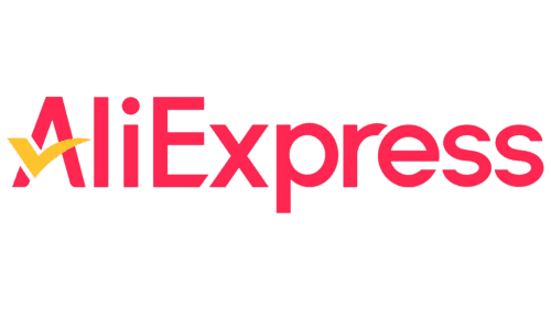 AliExpress logo with red bold text and a yellow checkmark integrated within the letter A.